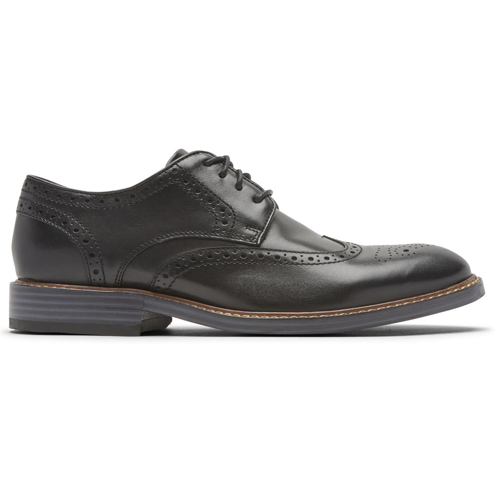 Rockport Mens Lace Up Black - Kenton Wingtip - UK 231-EOFNCJ